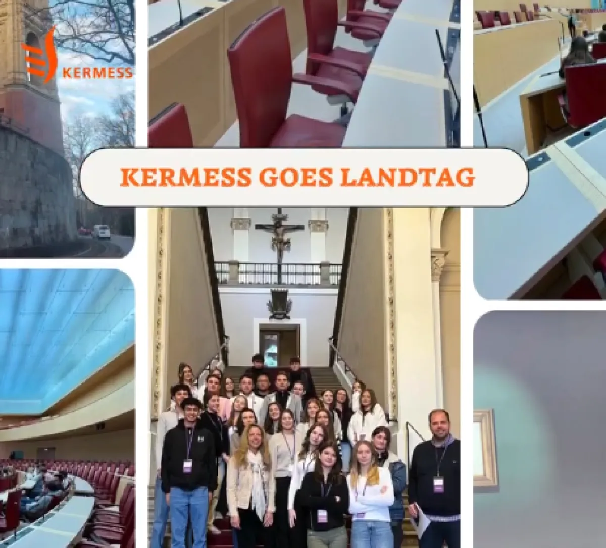 30 Kermess-Schüler*innen im Bayerischen Landtag